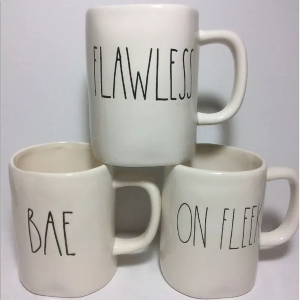 NWOT Rae Dunn Flawless Bae On Fleek Mug Set of 3